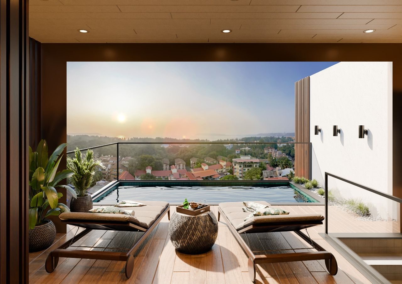 Alta Mira penthouse terrace with infinity pool and sea view